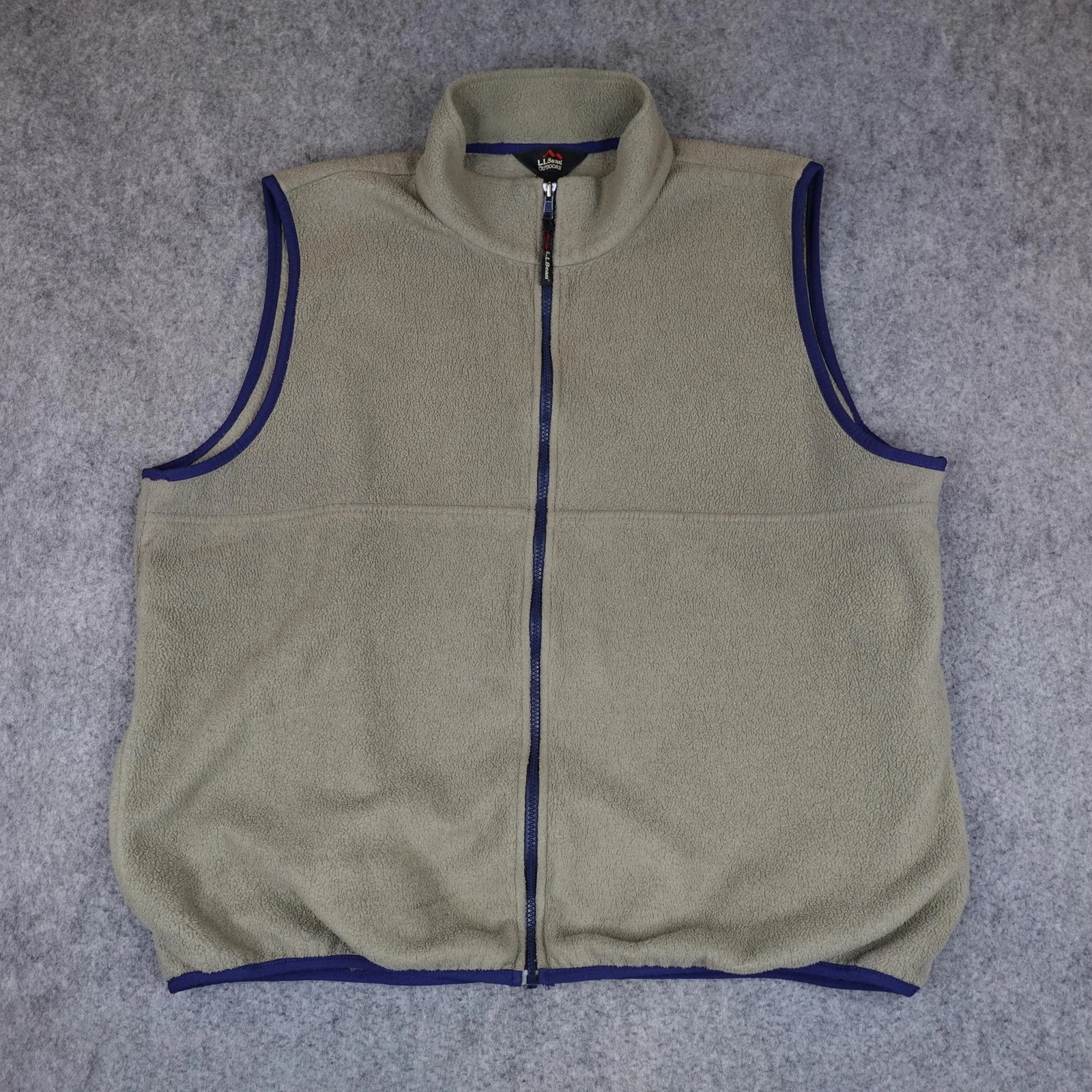 Vintage LL Bean Vest Mens XL Brown Fleece Full Zip Outdoor Hiking Trail 90s Y2K