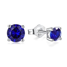 Birthstone Earrings 925 Sterling Silver Hypoallergenic Dainty Small 5mm 6.5mm...