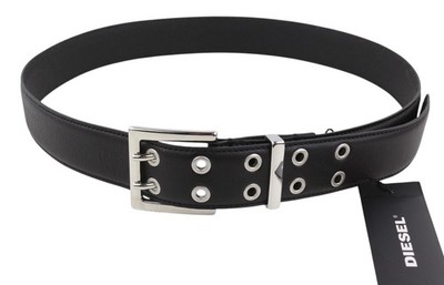 DIESEL B-Rock Men Belt 90 cm Black Leather Eyelet Detail  display picture 3