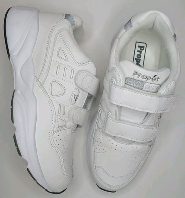 Propet Women's Sz 6W Stability Walker Strap Support Hook & Loop Reflective White
