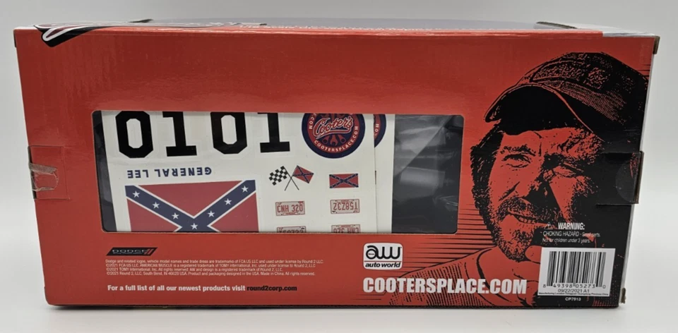 General Lee Dukes Of Hazzard 1:18 Auto World Cooter's Edition NOVO NA CAIXA RARO - Imagem 3 de 4