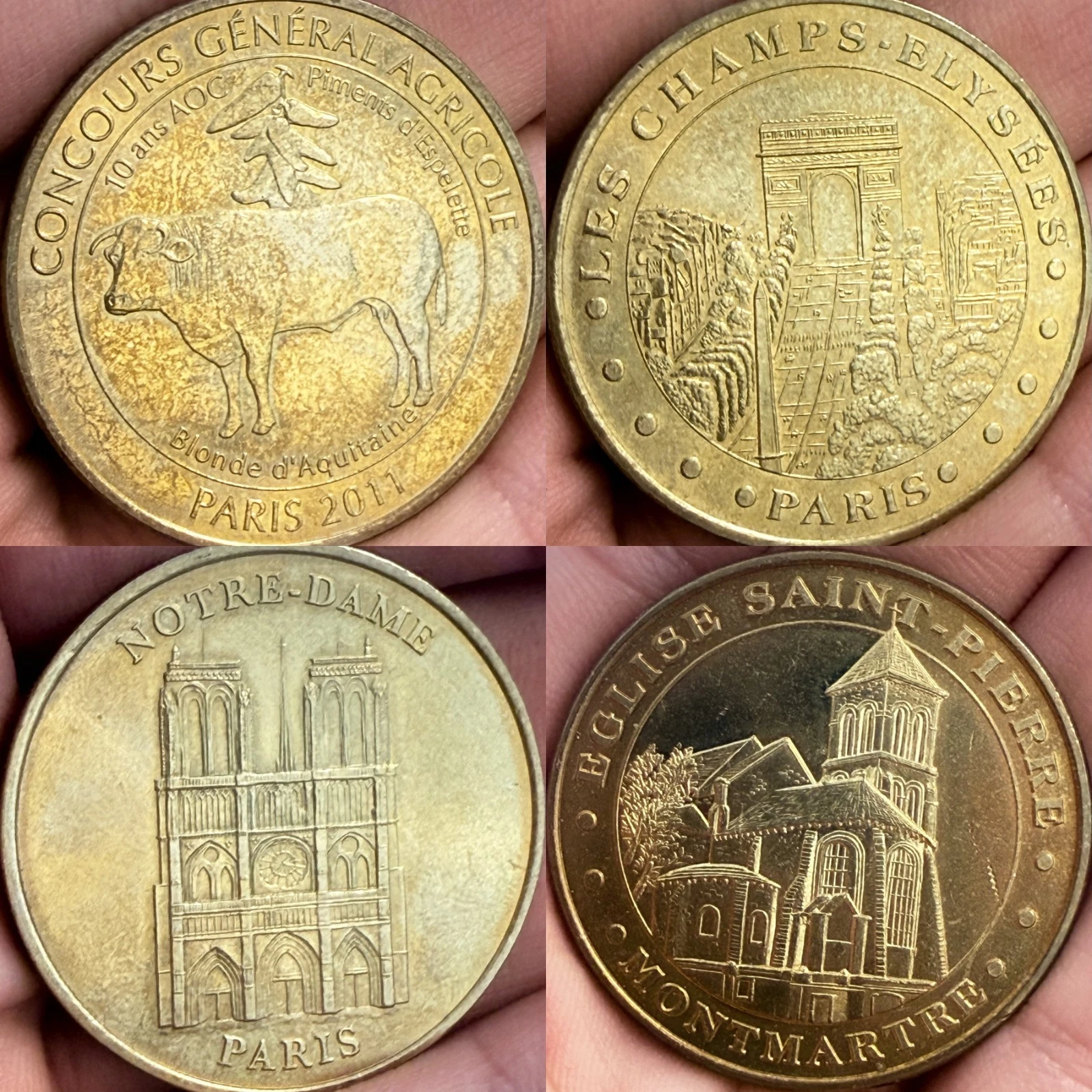 Paris 75 - Lot Jetons Touristiques Médailles Souvenirs Monnaie de Paris
