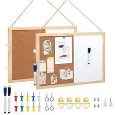 2 Pack 15.7 x 12 Cork Board White Board Combo, Bulletin, Hanging, Office