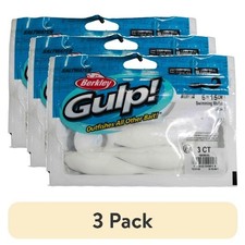 (3 pack) Berkley Gulp! Swimming Mullet Soft Bait 6" Length, Glow, Per 3