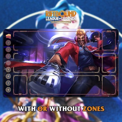 RIFTBOUND LOL TCG Spielmatte 24x14''(60*35cm) | Primetime DRAVEN - genähte Kanten