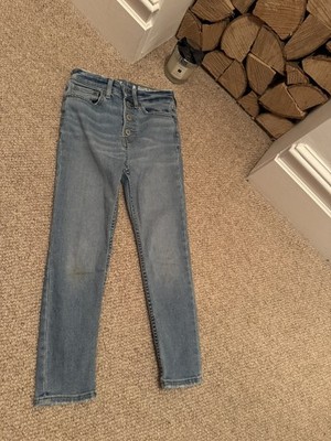 Gap Kinder Mädchen Jeans Denim Blue Sky High Waist Baumwolle Stretch Straight Leg. 8-9