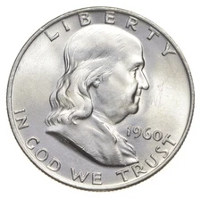 Choice Unc 1960 D Franklin Half Dollar Gem BU From Original Roll