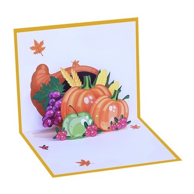 3D for up Thanksgiving Pumpkin Greeting Card Autumn Children Festival Holida