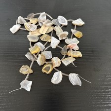 Botswana Agate Beads; 16" Strand Temporary Strung Small Polished Slabs 16-24 mm