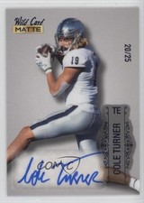 2022 Wild Card MATTE Silver - Blue Foil 20/25 Cole Turner Rookie Auto RC un2. rookie card picture