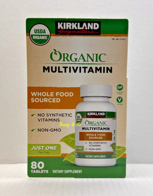 Kirkland Signature USDA Organic Multivitamin, 80 Coated Tablets