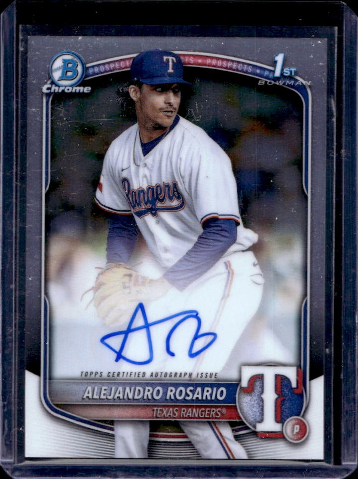 2025 Bowman Chrome Alejandro Rosario Prospect Auto #CPA-ARO Rangers