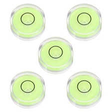 5pcs Round Bubble Level 25x10mm Mini Circular Bullseye Spirit Levels, Green