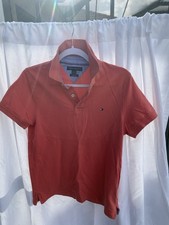 Tommy Hilfiger Slim Fit Red Polo Shirt Men's Size S Short Sleeve Logo