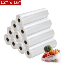 10Rolls 12" X 16" Plastic Clear Kitchen Bags For Fruits Vegetable Food Storage