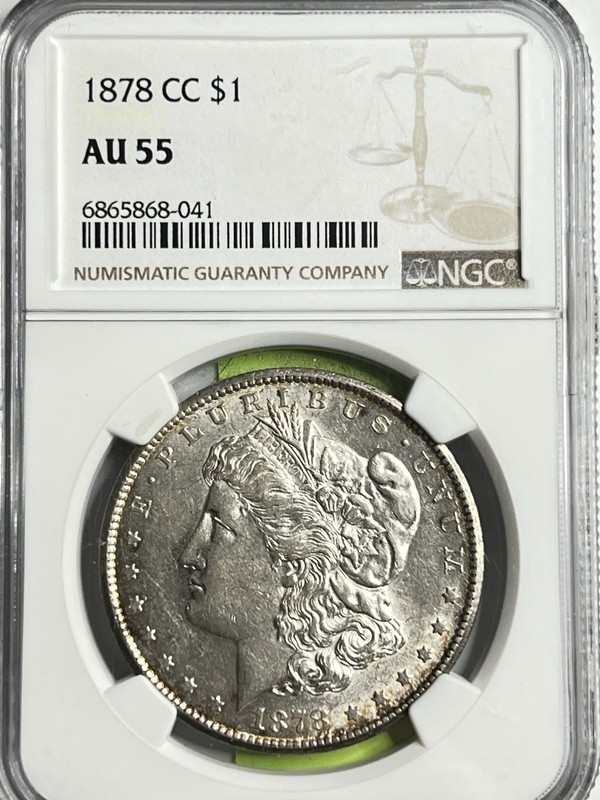 1878-CC Morgan Silver Dollar NGC AU55 Carson City Certified
