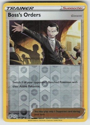 PO-04 Reverse Holo Boss's Orders 154/192 Holo Rare SWSH02: Rebel Clash NM