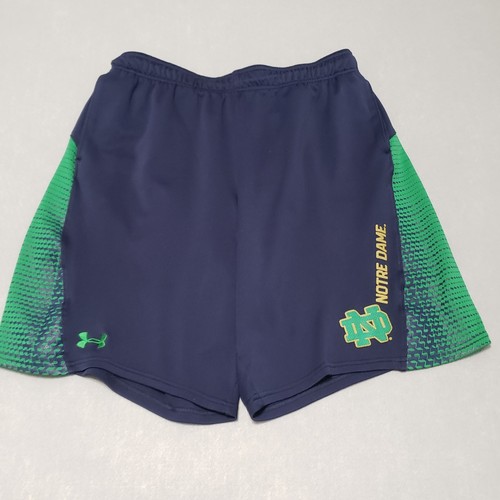Under Armour Shorts Blue Green Notre Dame Fighting Irish Gym Training Size Large