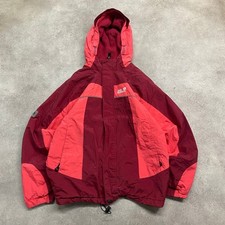 Jack Wolfskin Rain Jacket Boys Large Hiking Full Zip Outdoor Coat, Red