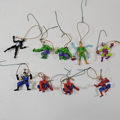Lot Of 9 Vintage Marvel Christmas Ornaments Spider-Man X-Men Hulk