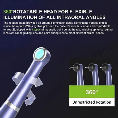 Luce polimerizzazione dentale lampada led cura 1 secondo 3200mw/cm² 3 modalità schermo OLED - Foto 7 di 34