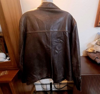 Brooks Brothers Brown Leather Bomber Jacket. Wool Liner. M. | eBay
