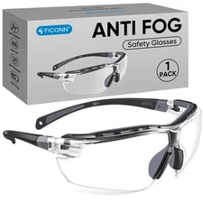Anti-Fog Safety Glasses for Men and Women, ANSI Z87.1 Scratch Proof Eye Goggl...