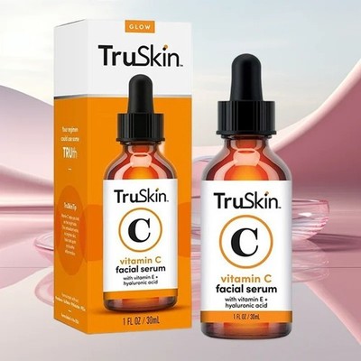 TruSkin Vitamin C Facial Serum 30ml with Vitamin E Hyaluronic Acid Brighteni