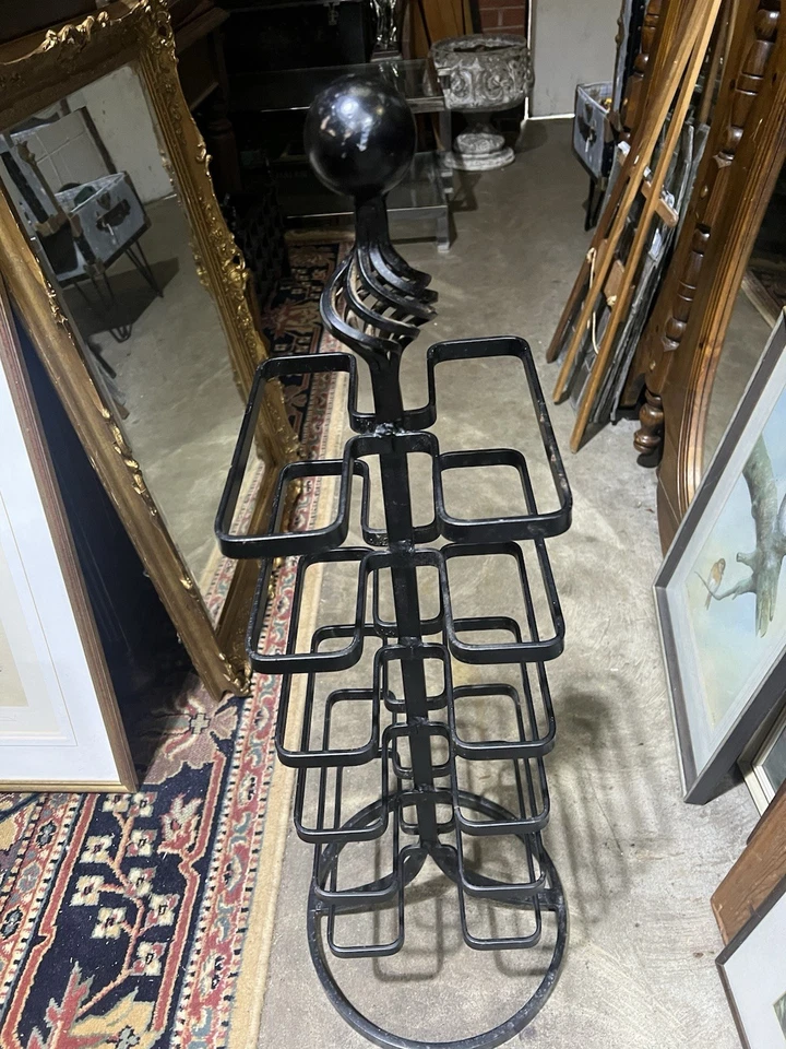 Vintage Wrought Iron Wine Rack Holder Holds 12 Bottles Heavy Solid Bar Rustic UK - Image 2 of 4