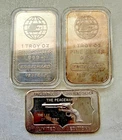 Fine Silver Bar .999 Silver Lot  3 OZ Total Engelhard Rare Peacemaker 3OZ Total