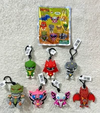 GODZILLA vs MIGHTY MORPHIN POWER RANGERS SERIES 1 BAG CLIP SET OF 7 w/ EXCLUSIVE