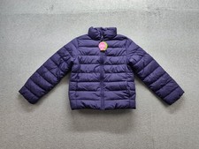 Place Girls Puffer Jacket M Purple Long Sleeve Full Zip Mock Neck 100 Polyester