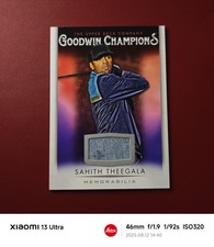 2021 Upper Deck Goodwin Champions Sahith Theegala #M-TH Memorabilia Golf