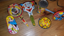 Vintage 6 Holiday Party Tin Noise Maker 1950s/60s US Metal Toy Mfg Co