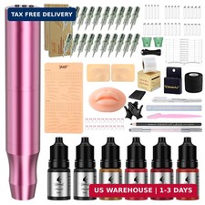 Microblading Tattoo Gun Kit, 1400mAh Cordless Tattoo Pen  Eyebrow Pencil Set fo