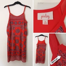 Pixley Mini Sundress Sz M Spaghetti Strap Lined Bohemian Festival READ