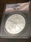 2006 American Silver Eagle Coin Flag Core MS70 ANACS