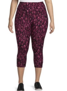 Terra and Sky Cheetah Pink High Rise Capri Leggings 2X (20W-22W) ) NWT