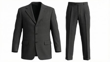 Canali Suit Mens 42R 34X31 Gray Pin Striped Three Button Vented Pleated Cuffed