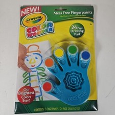 Crayola No Mess-Wonder Color Hand shaped 6 Fingerprints /24 Page Drawing Pad NEW