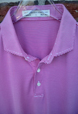 Holderness Bourne Men's Large Tailored Fit The Perkins Polo Stripe Red/White