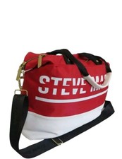 Steve Madden Bgym Duffel Bag Red White Weekender Overnight Gym Bag