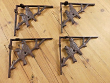 4 Cast Iron Antique Style BIRD Brackets Corbe...