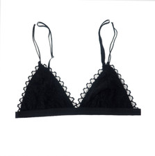 Floral Sheer Lace Triangle Bralette Bra Crop Top Bustier Unpadded Mesh Lined New