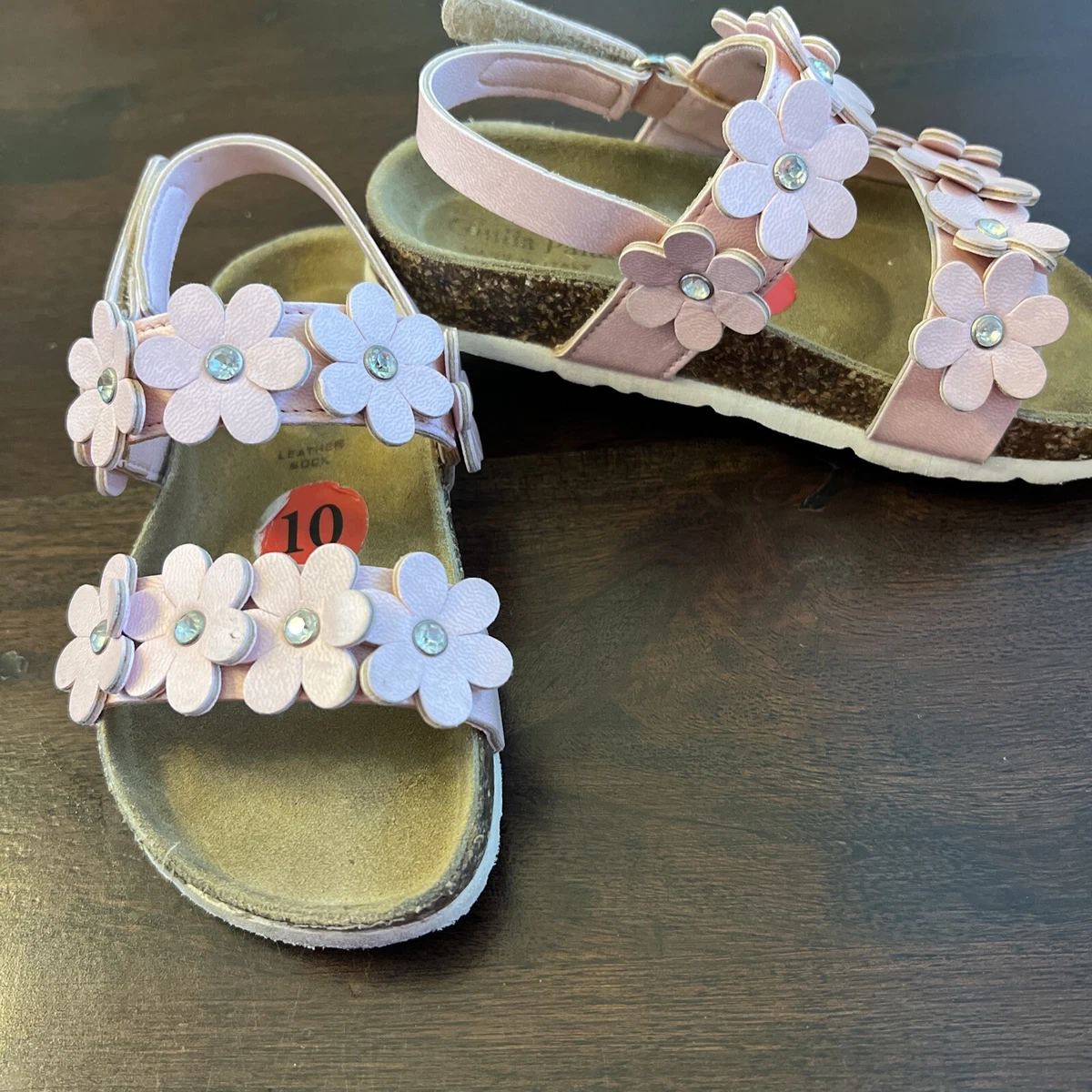 Giulia Palai Toddler Girls Pink Floral Sandals Shoes Sz 10 Made In