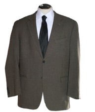 Joseph Abboud Blazer Men Size 44L Brown 100% Wool Houndstooth Sport Coat Jacket