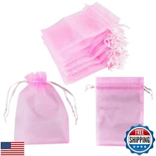 Super Z Outlet 100 Pack 4x6 Inch Mini Sheer Drawstring Organza Transparent Ba