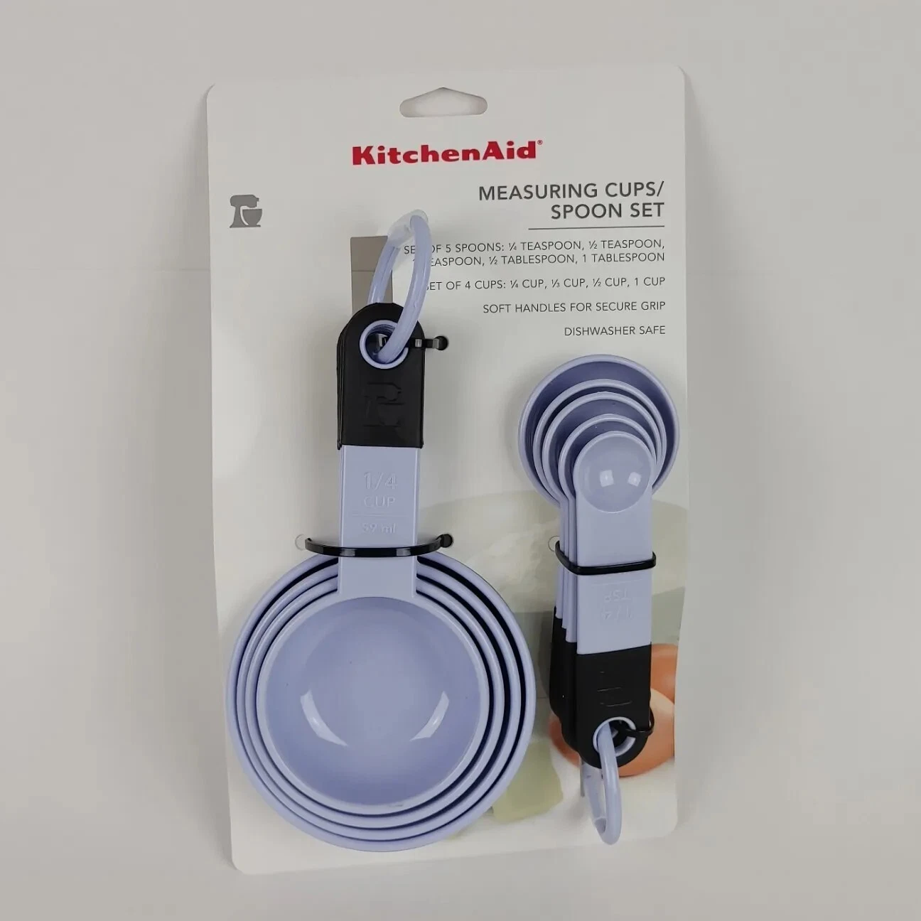 Kitchenaid 4 Measuring Cups & 5 Spoons Set Purple Lavender KE475OHLVA Rubber Tip