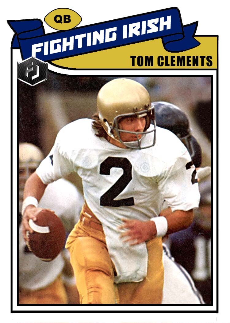ACEO TOM CLEMENTS NOTRE DAME FIGHTING IRISH CUSTOM HAND MADE ART CARD