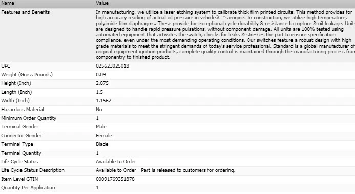Стандартный реле давления масла для 2007-2015 MAZDA CX-9 - Изображение 2 из 4